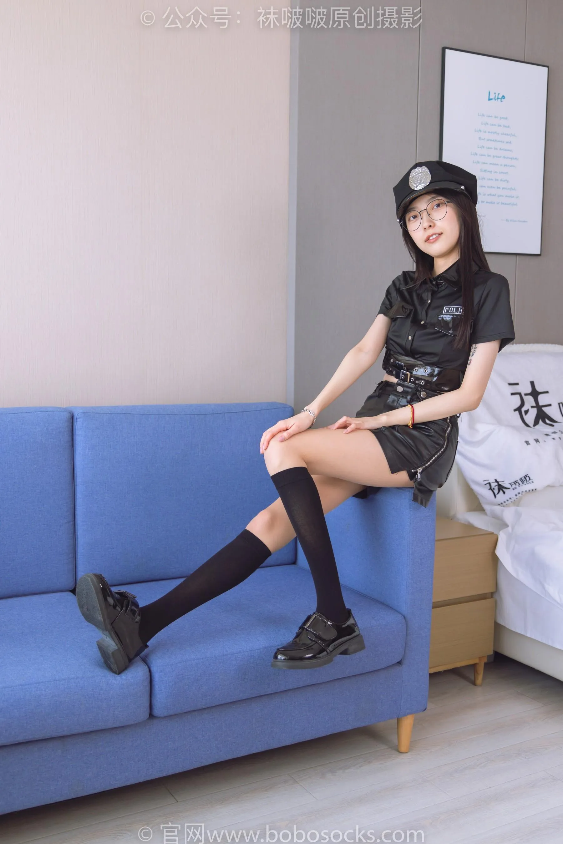[BoBoSocks袜啵啵]NO.198 稚予-皮鞋、黑色小腿袜、高跟鞋、肉丝 [86P]插图